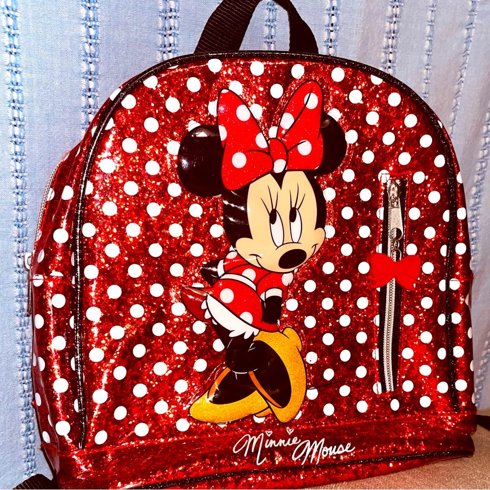Ruby Red, Sparkly Minnie Mouse Backpack/ Purse